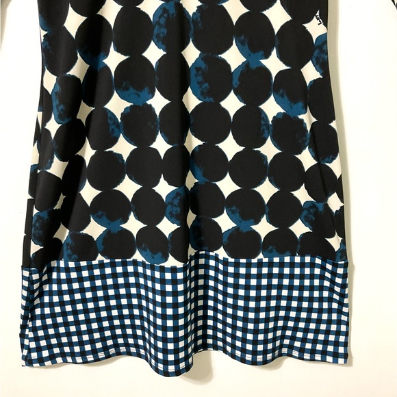 Leota A-Line Shift Dress Blue Black Circle Print Small - Picture 3 of 8